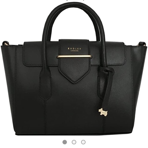 radley black leather tote bag